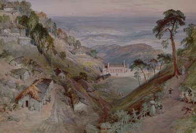 The Plains, Landour Church, Mussoorie by William Crimea Simpson